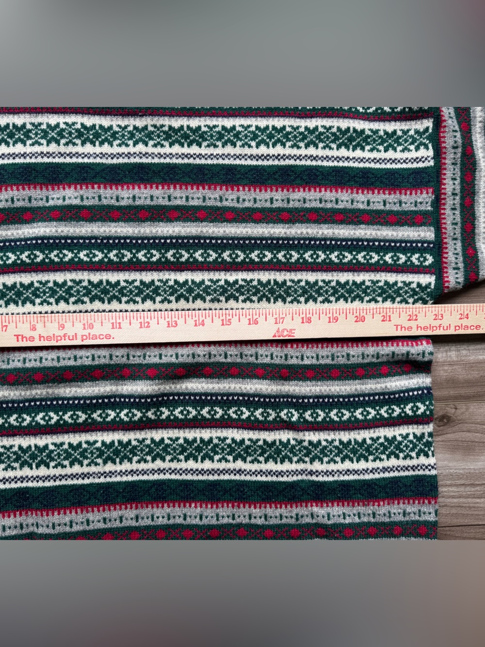Eddie Bauer Fair Isle Crewneck Lambswool Sweater Size Large Nordic pattern green - Picture 7 of 8